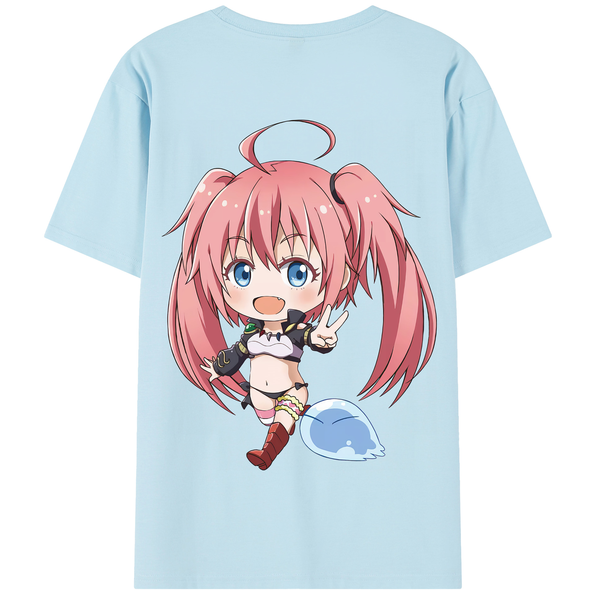 （画像用） 転スラ Regarding Reincarnated to Slime 綿100％半袖Tシャツ（背面プリント）